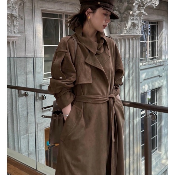 Pixie market faux suede trenchcoat - Picture 3 of 9